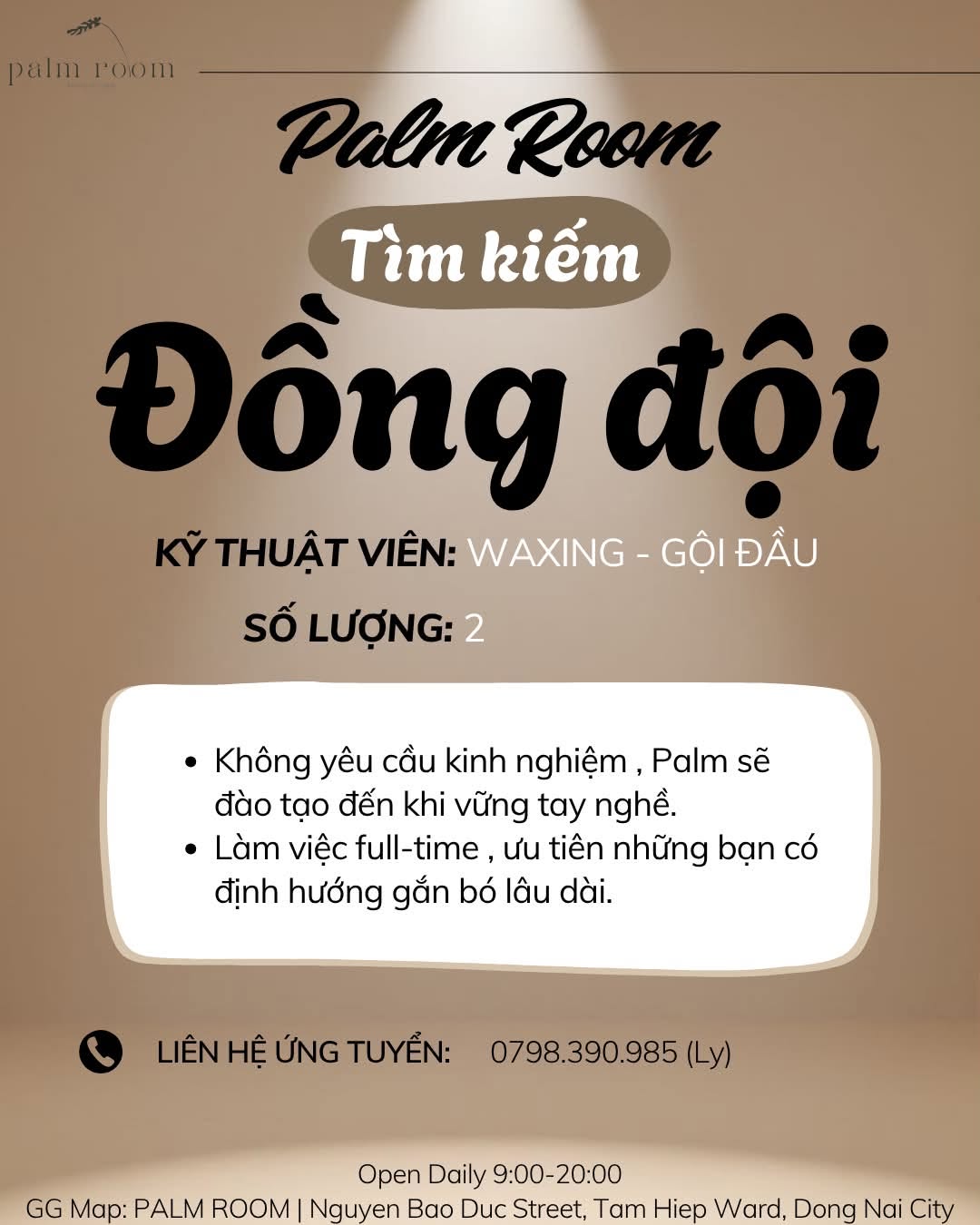 Ảnh 1 của tin: Tuyển Kỹ thuật viên làm đẹp, làm việc cả ngày, spa Đồng Nai