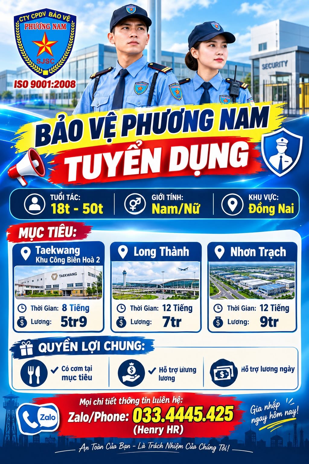 Ảnh 1 của tin: Tuyển bảo vệ, Đồng Nai