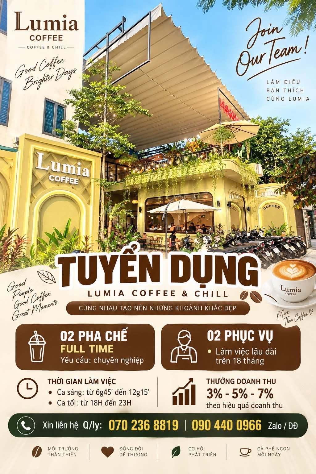 Ảnh 1 của tin: Tuyển 2 pha chế ca tối, quán cafe Hải Phòng
