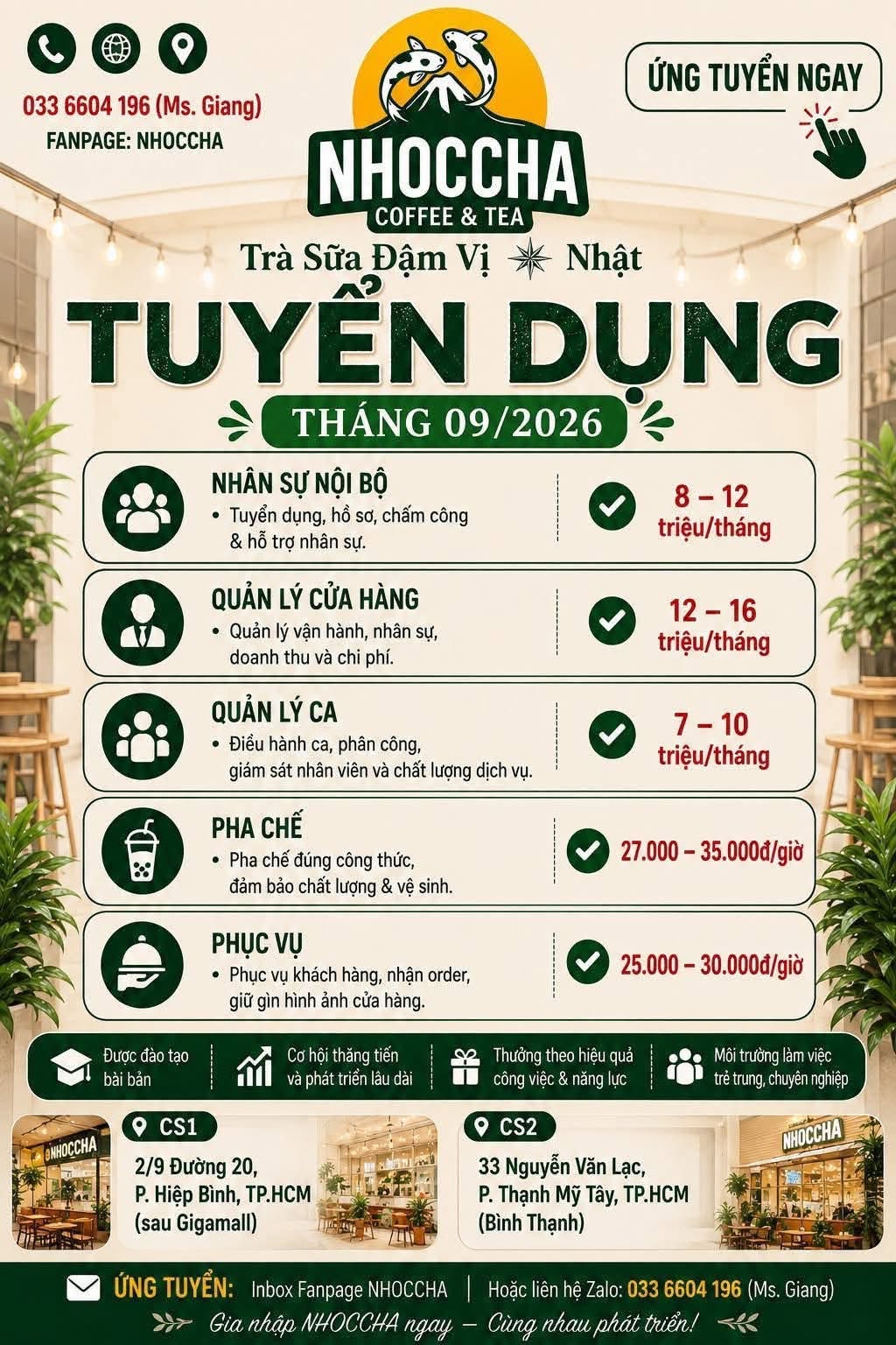 Ảnh 1 của tin: Tuyển quản lý, pha chế, phục vụ, quán cafe TP.HCM