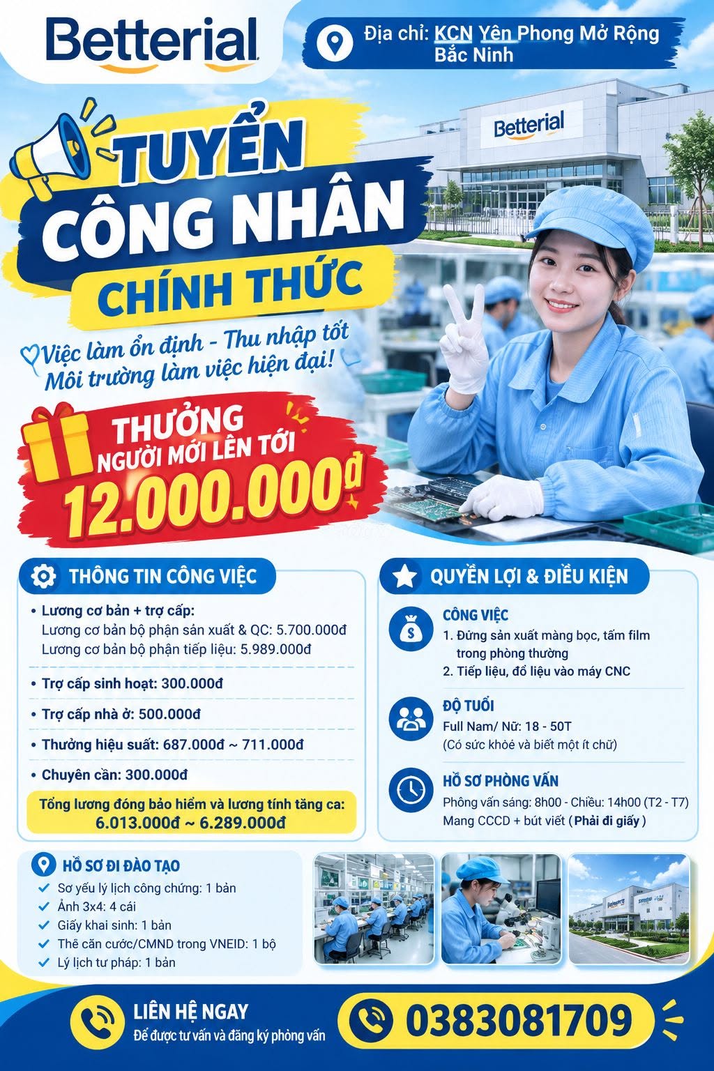 Ảnh 1 của tin: Tuyển nhân viên sản xuất, KCN Yên Phong