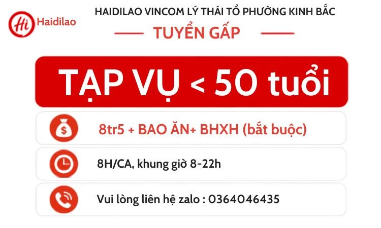 Ảnh 1 của tin: Tuyển nhân viên phục vụ, phụ bếp, lễ tân, trợ lý